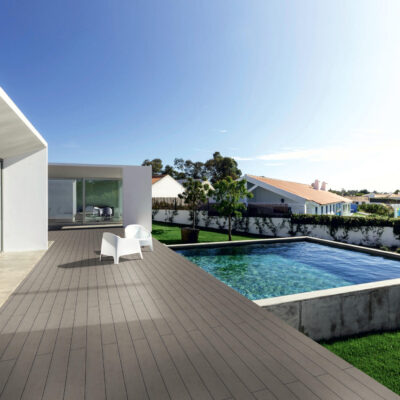 Vlonderplank Composiet Light Grey, zaagstructuur